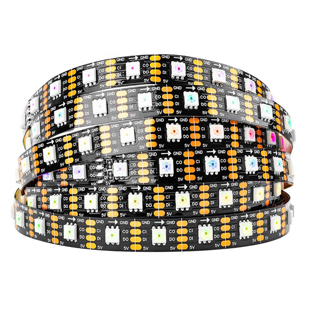 SK9822(Similar to APA102) RGB 60LEDS/M DC5V 12MM-Wide Digital Intelligent Addressable LED Strip Lights - 5m/16.4ft per roll SK9822(Similar to APA102) RGB 60LEDS/M DC5V 12MM-Wide Digital Intelligent Addressable LED Strip Lights - 5m/16.4ft per roll